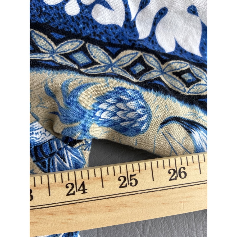 Vintage Aloha Republic Hawaii Men's XXL Blue Hibiscus Pineapple Cotton Shirt - Picture 12 of 13